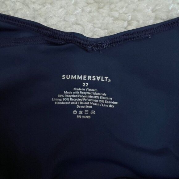 Summersalt The Perfect Wrap One Piece Swimsuit Navy Blue Womens Plus 22 - Picture 4 of 10